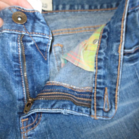 4/$14 GAP womens STRETCH blue DENIM frayed CUFFED bootcut SIZE 8 - Picture 5 of 15